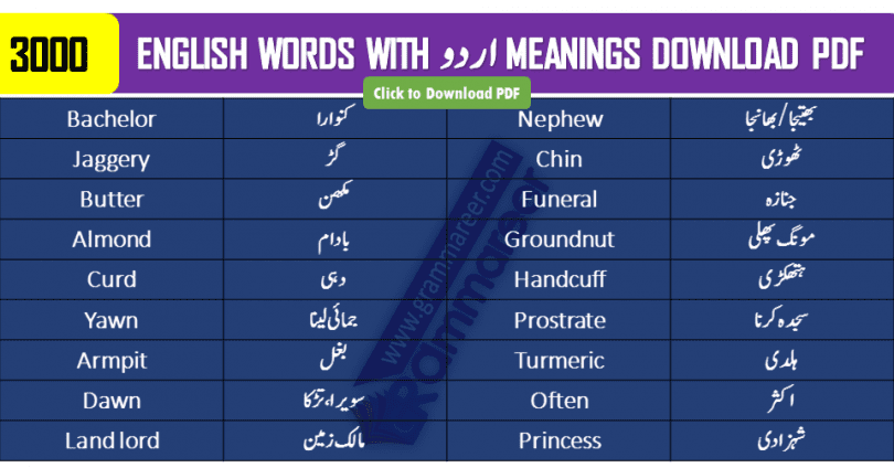 Hand Movements Vocabulary in English with Urdu Meaning in 2023  English  vocabulary, English vocabulary words learning, Learn english words