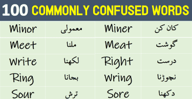 Commonly Confused Words List with Urdu Meanings Get PDF Book Learn Pair of words with Urdu and Hindi Meanings PDF Book Homophones in Urdu and Hindi Meanings