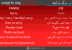 How to say sorry in English in different ways with Urdu explanation