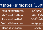 Sentences For Negation with Urdu or Hindi Translation learn daily used English sentences about negation with Hindi and Urdu translation for improving your English speaking skills.