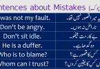 Sentences about Mistakes with Urdu Translation learn common English sentences to talk about mistakes in English with Urdu and Hindi translation for improving your English speaking skills.
