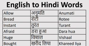English Words Commonly Used in Hindi Language