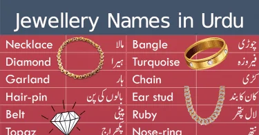 Jewellery Names in Urdu Ornaments and Jewels Words learn English vocabulary words about Ornaments and Jewels with their Urdu and Hindi Meanings.