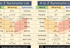 List of A to Z Synonyms Words in English
