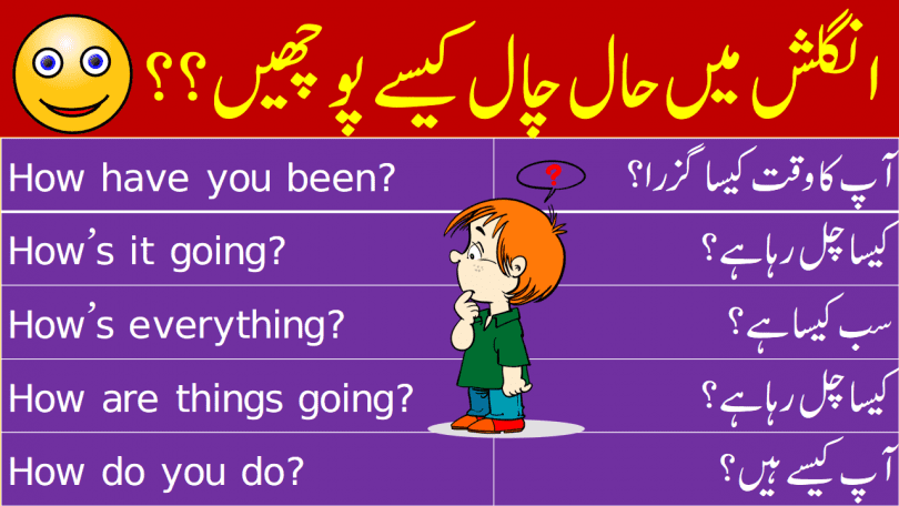 Other Ways to Say How Are You ( ہال چال ) in English with Urdu learn different ways to ask someone how is he in English with Urdu translation.