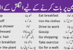 Daily Routine Action Verbs With Urdu Meanings