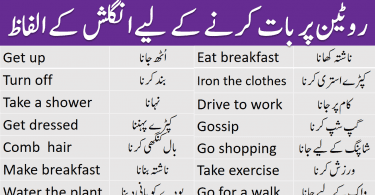 Daily Routine Action Verbs With Urdu Meanings