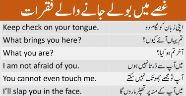 50 English Sentences to Use in Anger with Urdu Translation