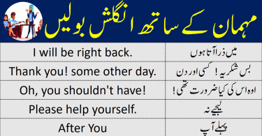 English Sentences to Speak English with Guest in Urdu