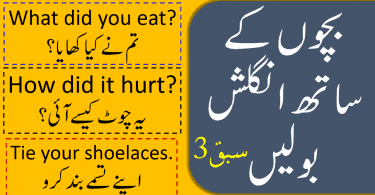 Kids and Parents English Sentences Conversation in Urdu