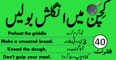 Sentences used in kitchen with Urdu and Hindi Translation for speaking practice in Urdu and Hindi