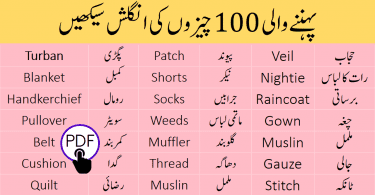 Names of Clothes in English and Urdu - Clothes Vocabulary