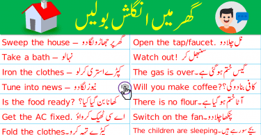 Daily Use English Sentences to Speak English at Home with Urdu
