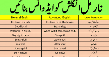 30 Normal English to Advanced English Sentences with Urdu Translation