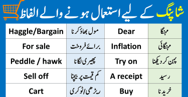 Shopping Vocabulary Words Meanings in Urdu