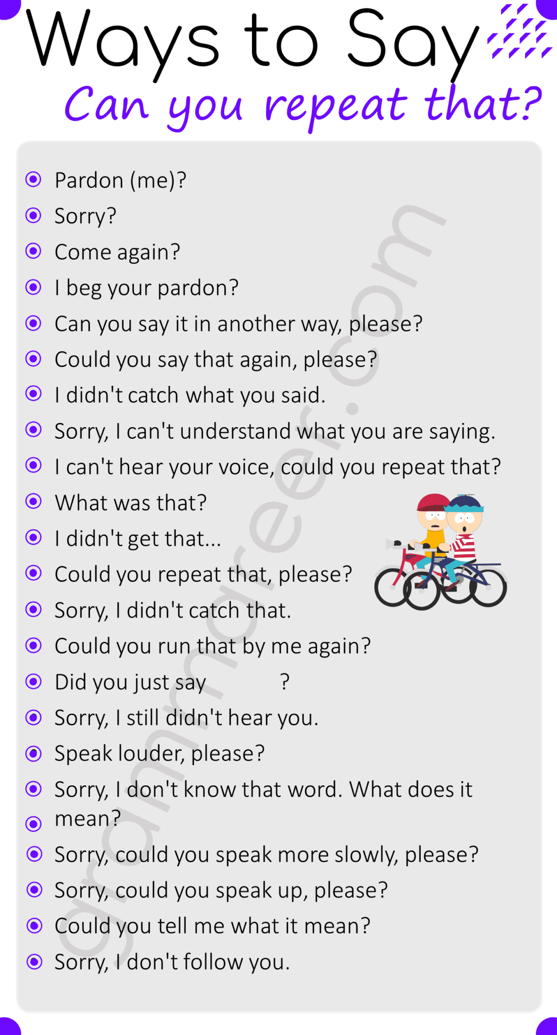 Other Ways to Say CAN YOU REPEAT THAT in English