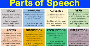 All Parts of Speech Definitions and Examples