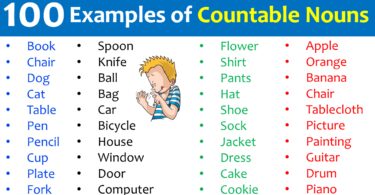 100 Examples of Countable Nouns