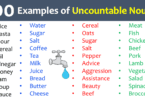 100 Examples of Uncountable Nouns