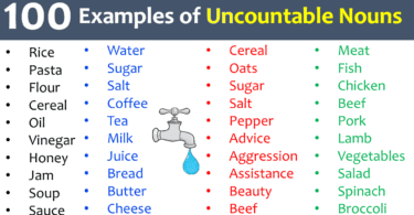 100 Examples of Uncountable Nouns