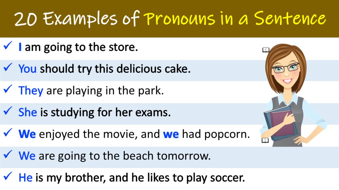examples of pronoun in sentences for class 1