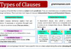 Types of Clauses with Examples.