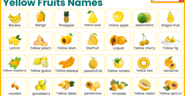 Yellow Fruits Names in English with their Pictures