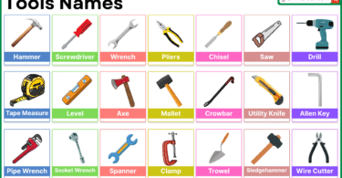 Tools Names in English with Full List – Illustrated Vocabulary