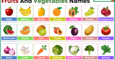200 Fruits and Vegetables Names in English Included Pictures