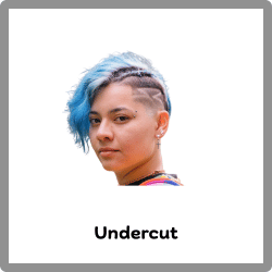 Women’s undercut hairstyle with shaved sides