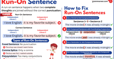 Illustration of a long, confusing run-on sentence