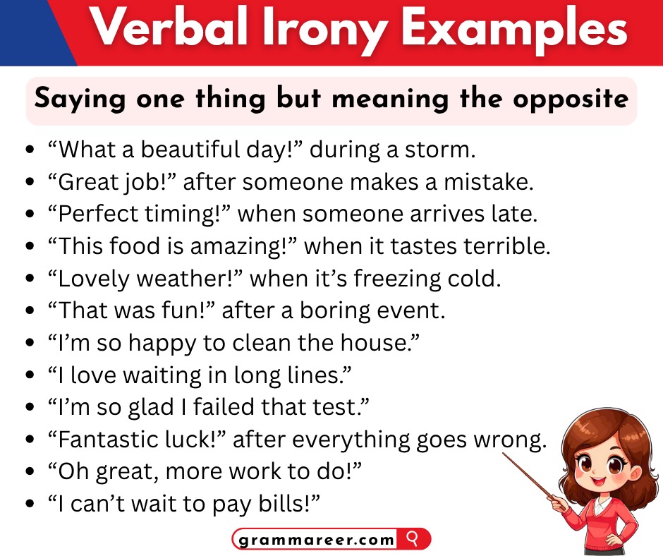 A person saying “What lovely weather” during a storm.
