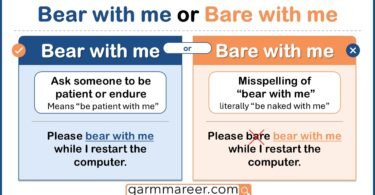 Bear with me vs bare with me showing correct and incorrect meanings
