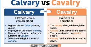 Illustration showing the difference between Calvary and Cavalry.