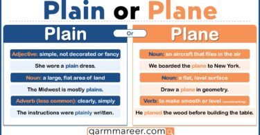 Plain and plane explained with their meanings and basic differences.