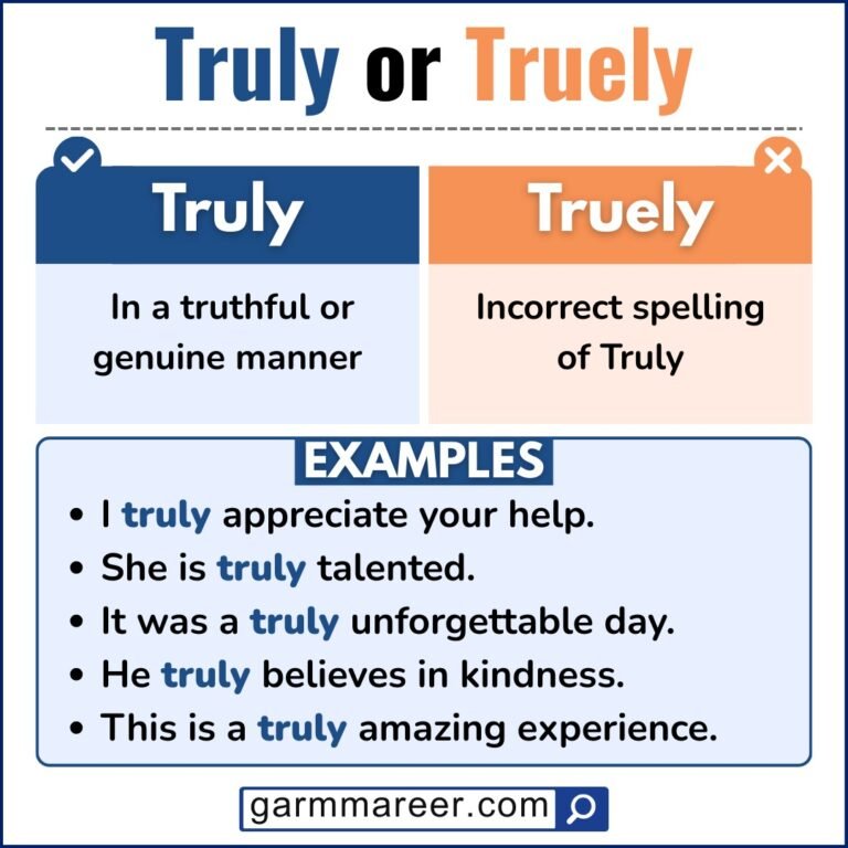 Genuine Example Truly or Truely: Correct Spelling, Meaning & Examples - Grammareer